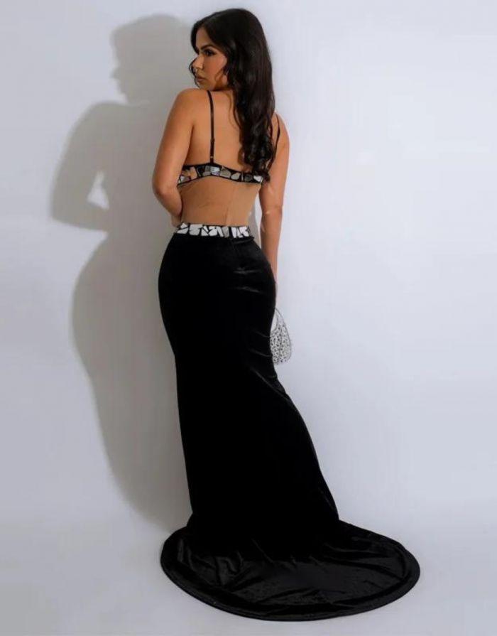 Vestido Preto Longo Caroline