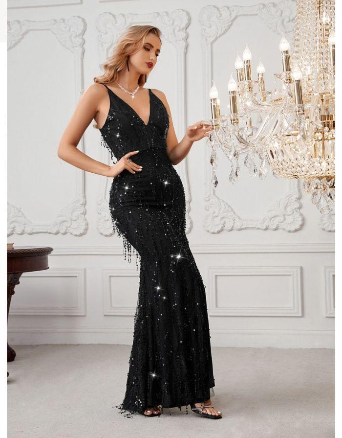 Vestido Preto Longo Lumar