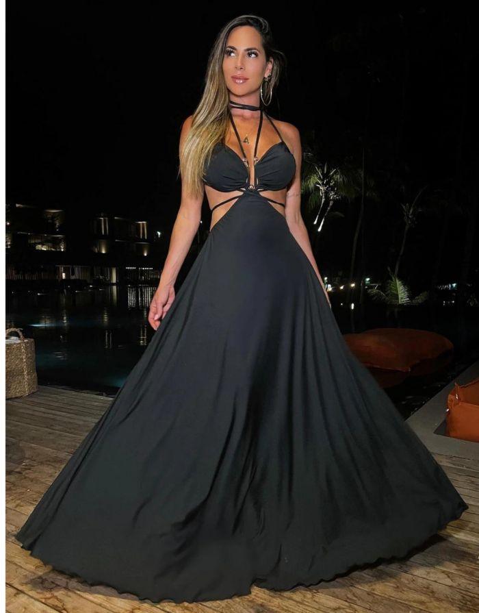 Vestido Preto Longo Quitéria