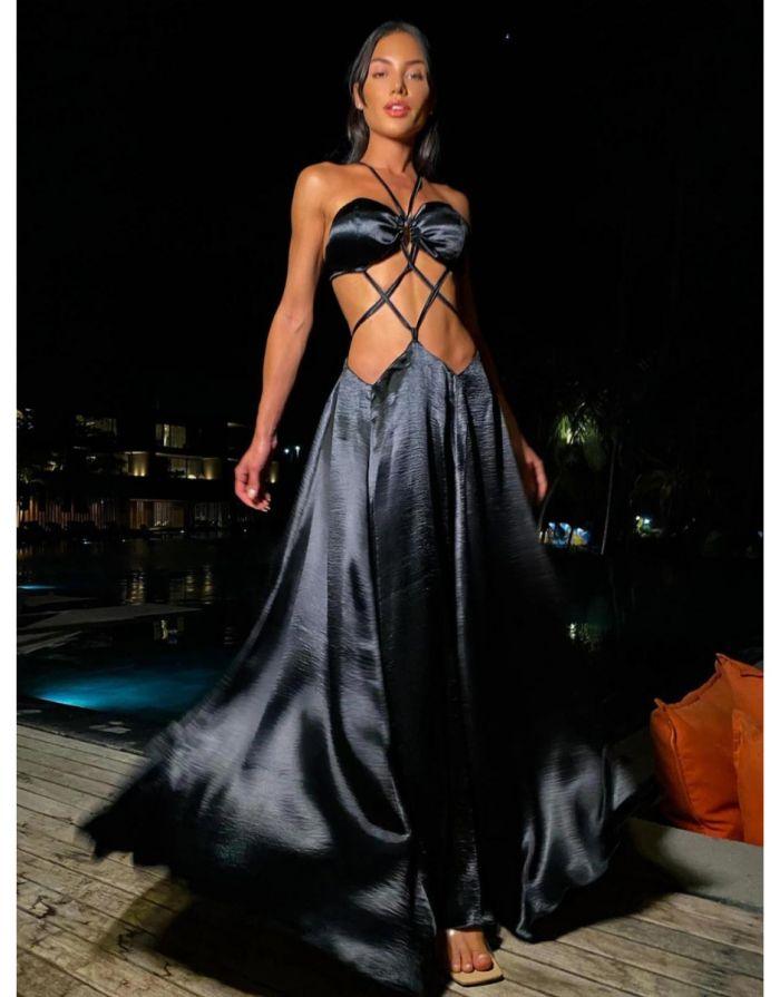 Vestido Preto Longo Zandone