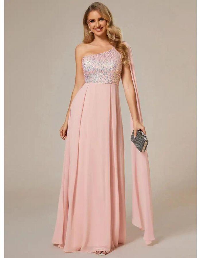 Vestido Rosa Longo Bianca