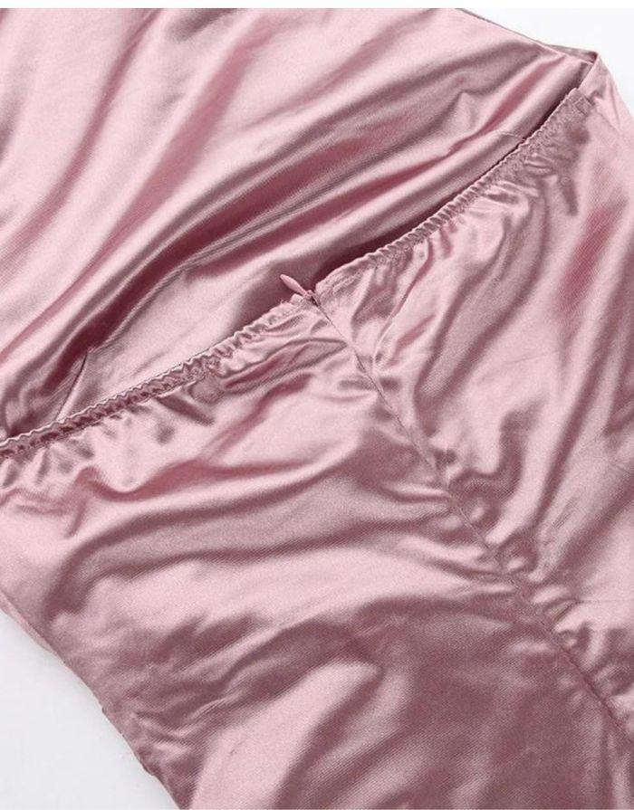 Vestido Rosa Longo Seda Serenity