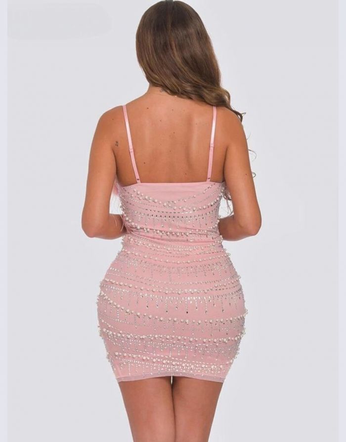 Vestido Rosa Plumas Valerie