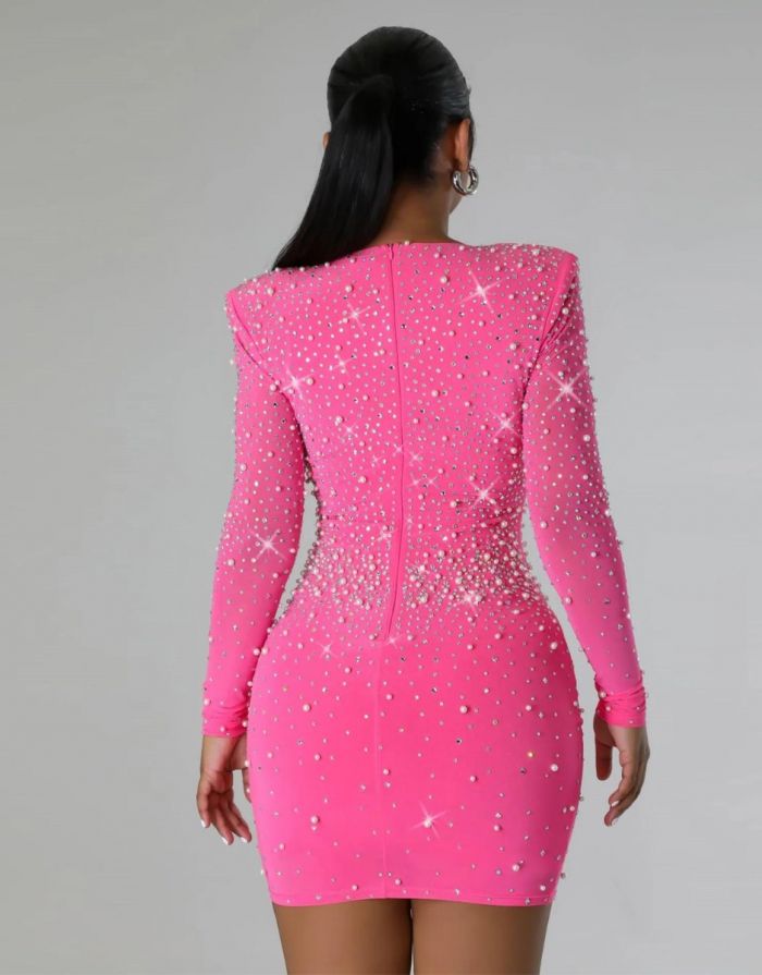 Vestido Rosa Strass Ana Sophia