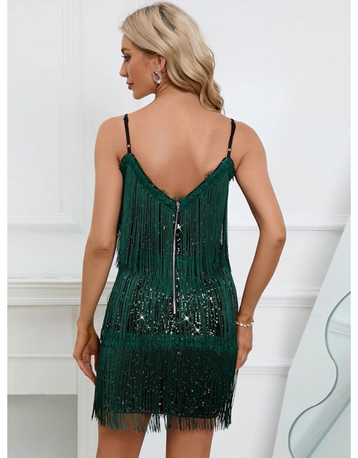 Vestido Verde de Franjas Carol