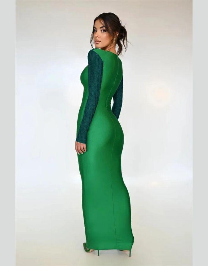 Vestido Verde Maxi New Brilhante