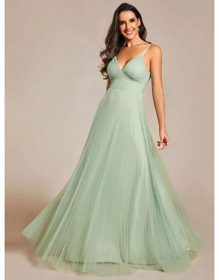 Vestido Verde Menta Longo Dominique