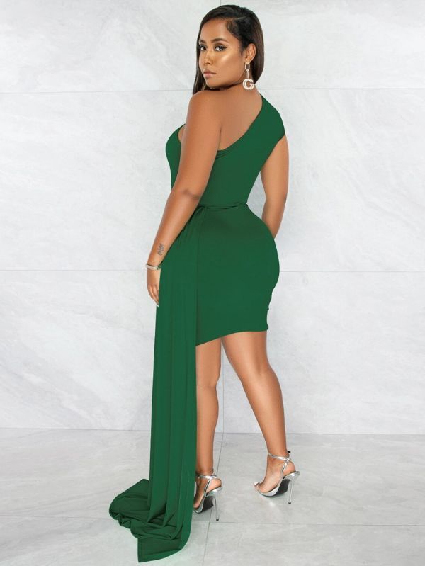 Vestido Verde Ombro Único Liz