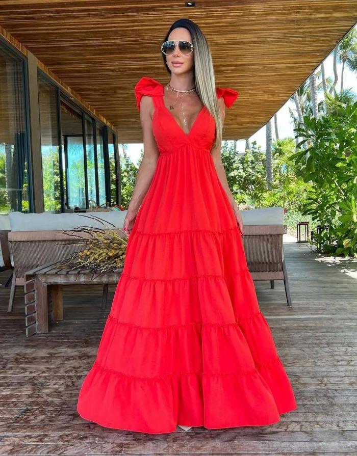 Vestido Vermelho Longo Amanda