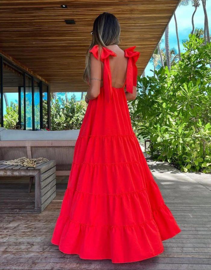 Vestido Vermelho Longo Amanda