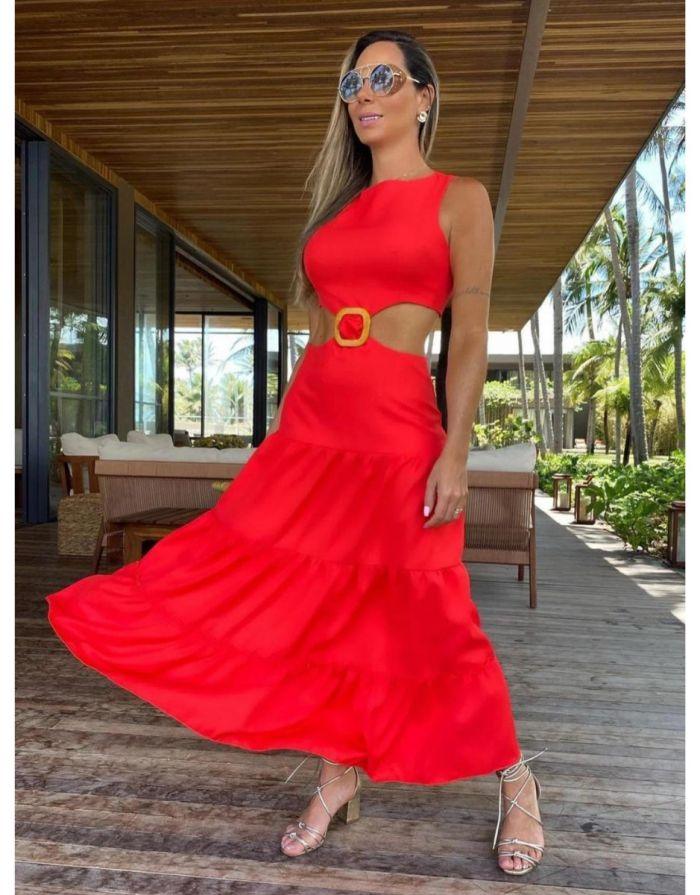 Vestido Vermelho Longo Milena