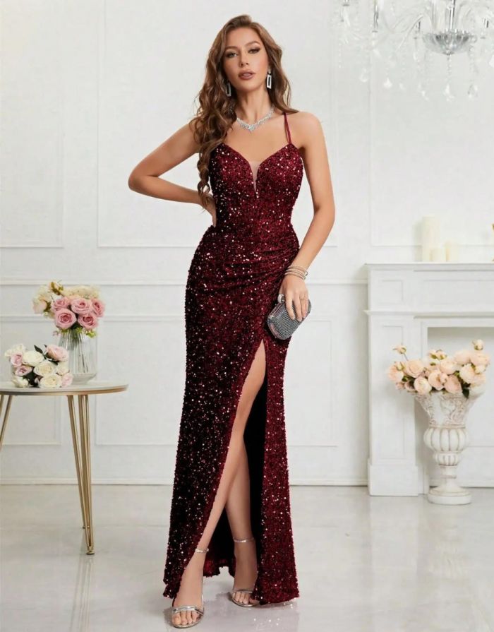Vestido Vinho Longo Louise