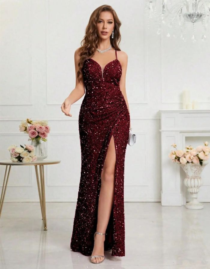Vestido Vinho Longo Louise