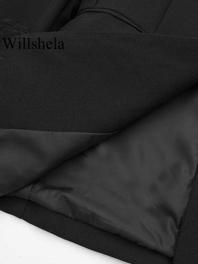 Blazer Preto Manga com Plumas