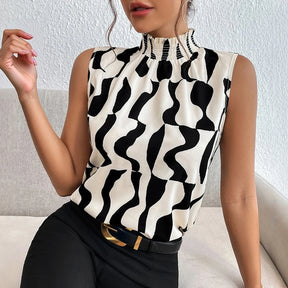 Blusa Irregular Bicolor Off Mangas