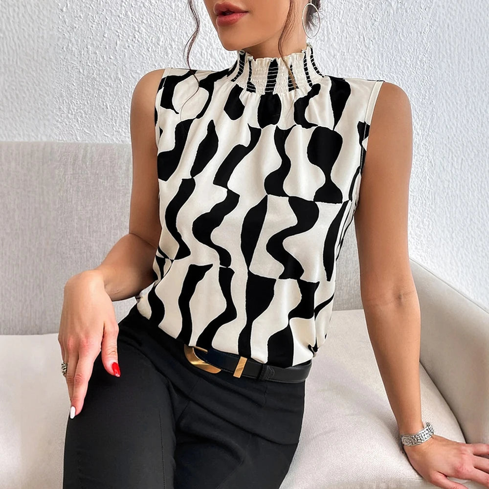 Blusa Irregular Bicolor Off Mangas