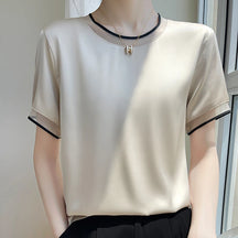 Blusa Seda Urbana com Decote em V