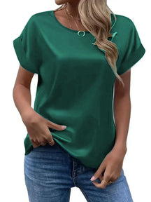 Blusa de Cetim com Manga Asa de Morcego