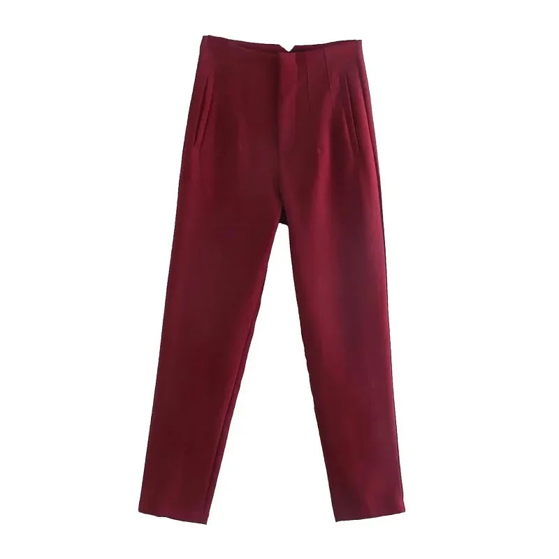 Calça Slim Alfaiataria Cintura Alta