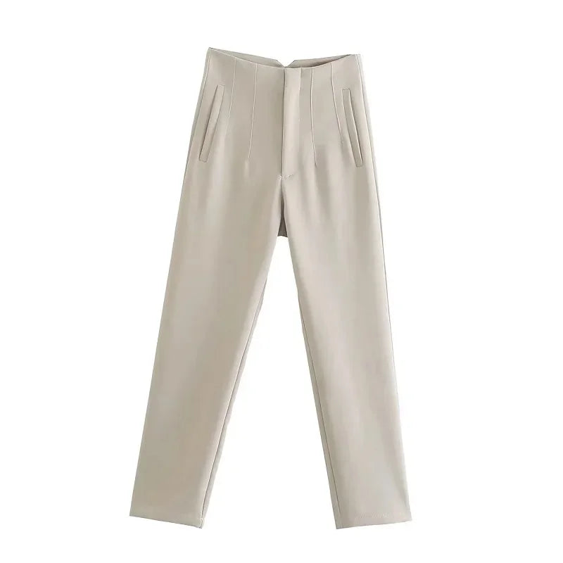 Calça Slim Alfaiataria Cintura Alta