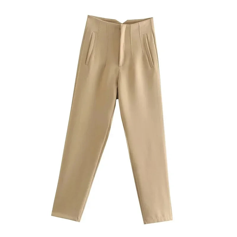 Calça Slim Alfaiataria Cintura Alta