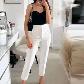 Calça Slim Alfaiataria Cintura Alta