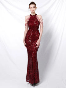 YIDINGZS Elegante Fora Do Ombro Prata Lantejoula Vestido De Noite Mulheres Novo Partido Maxi Vestido Longo Prom 18126