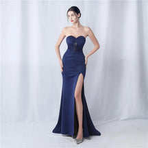 YIDINGZS-vestido maxi sem alças feminino, vestido de festa sexy, vestido longo de baile, 31577