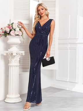Vestido Azul Longo Brilho Infinito