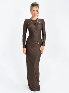 Vestido Longo Eclipse Manga Longa