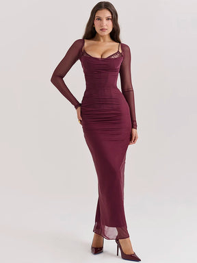 Vestido Longo Encanto Vinho