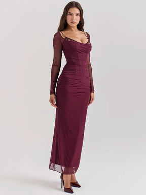 Vestido Longo Encanto Vinho