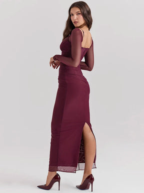 Vestido Longo Encanto Vinho