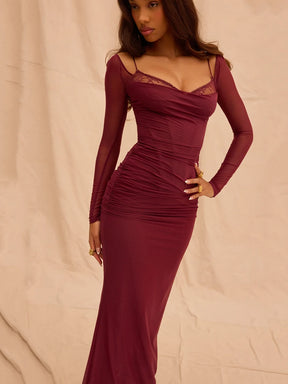 Vestido Longo Encanto Vinho