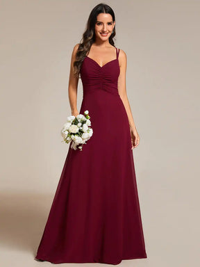 Vestido Longo Gislene Decote em V Flowy Plissado