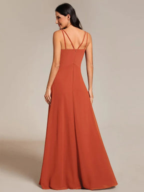 Vestido Longo Gislene Decote em V Flowy Plissado