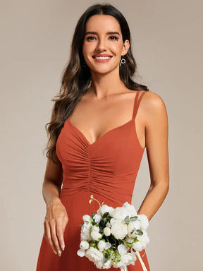Vestido Longo Gislene Decote em V Flowy Plissado