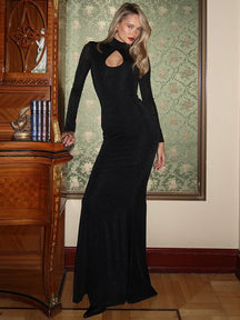 Vestido Longo Gola Alta Mistério Urbano