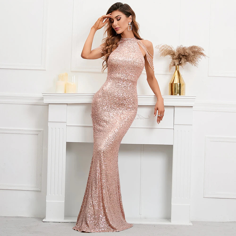 Vestido Longo Golden Flame
