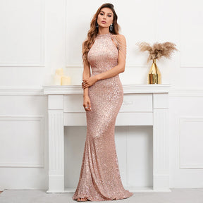 Vestido Longo Golden Flame