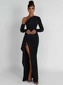 Vestido Longo Ousadia Divina Ombro Oblíquo