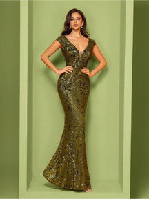 Vestido Longo Sereia de Lantejoulas Luxo