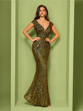 Vestido Longo Sereia de Lantejoulas Luxo
