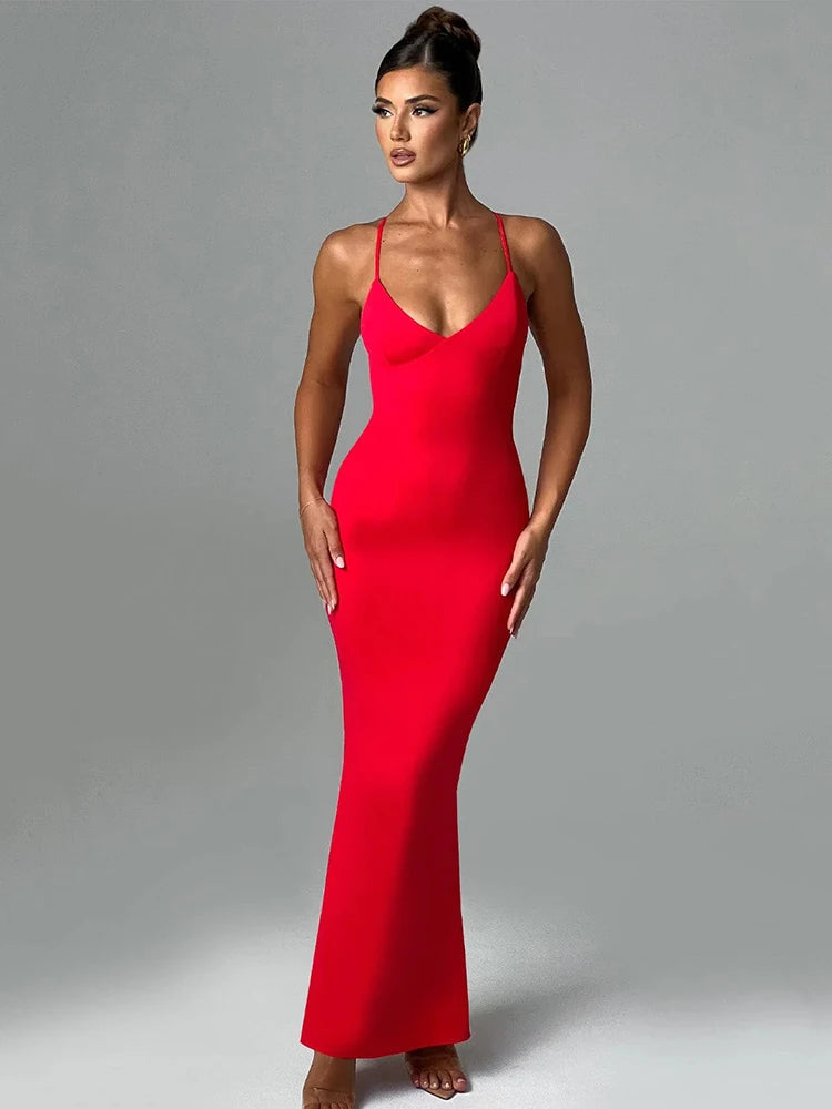 Vestido Longo Verão Spaghetti Chic