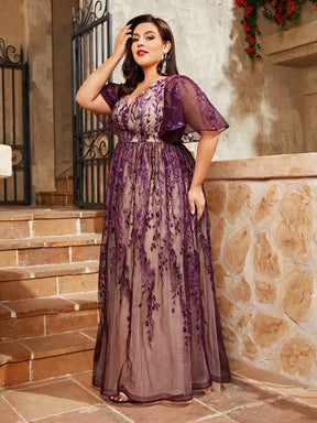 Vestido Roxo Longo Plus Size Uliana
