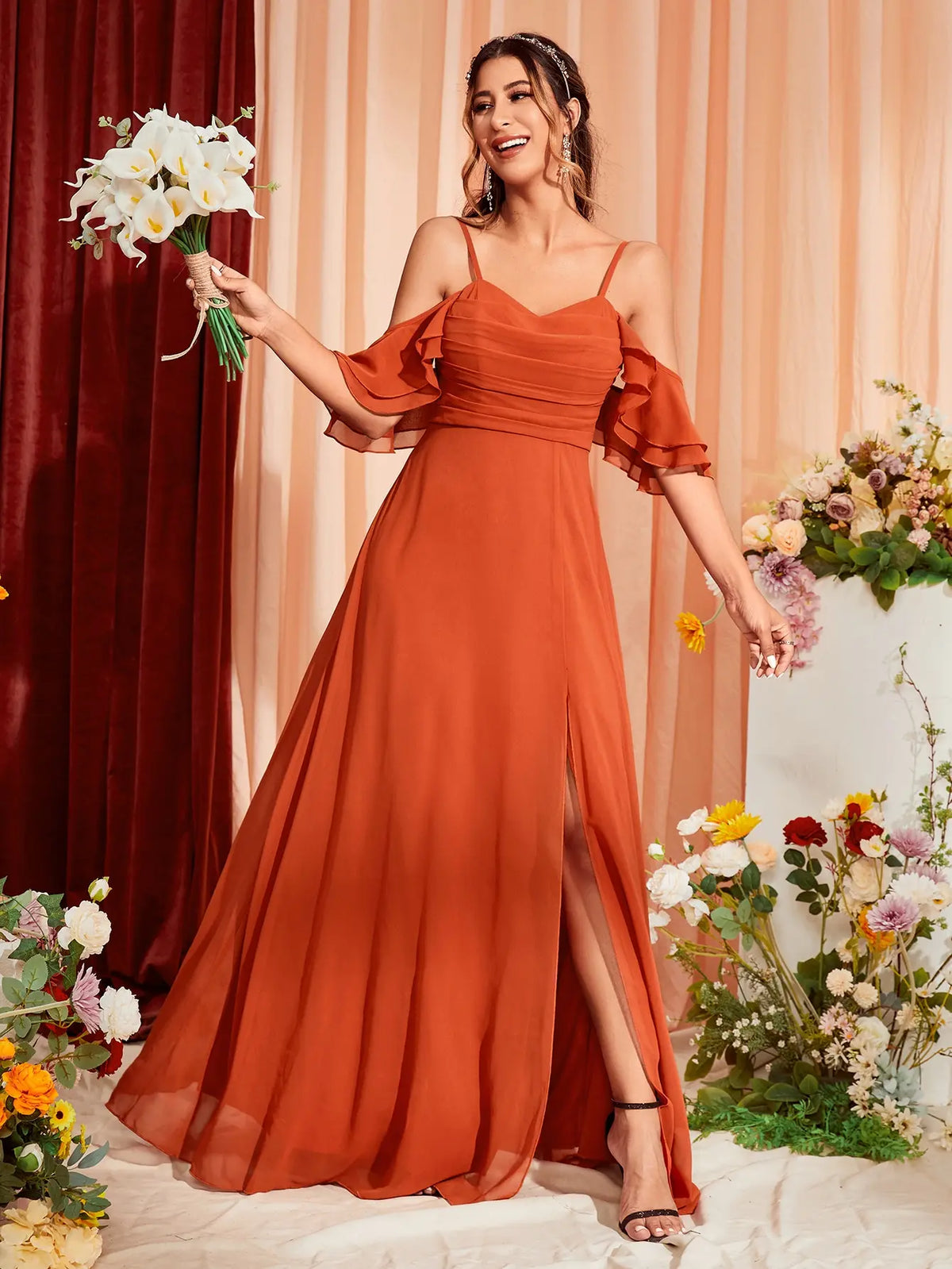 Vestido Terracota Longo Isabelle