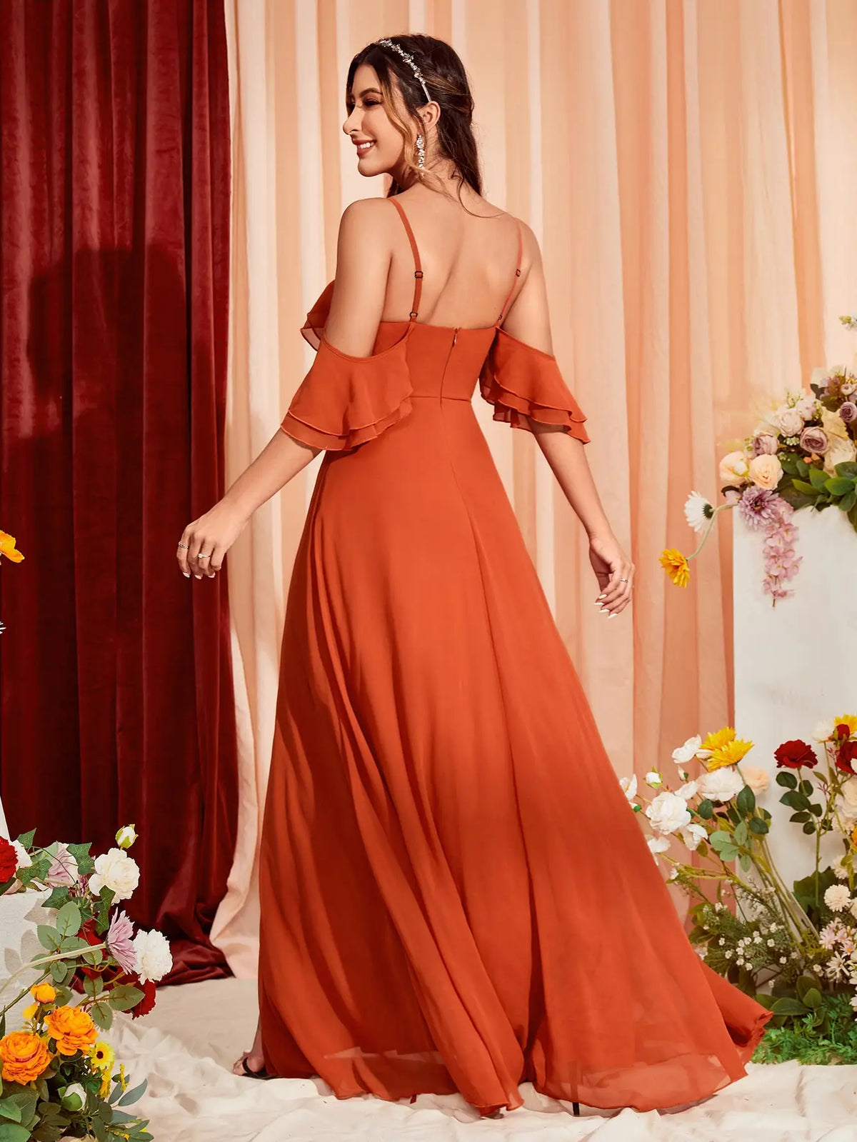 Vestido Terracota Longo Isabelle