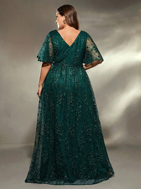 Vestido Verde Escuro Longo Plus Size Renda Bordada