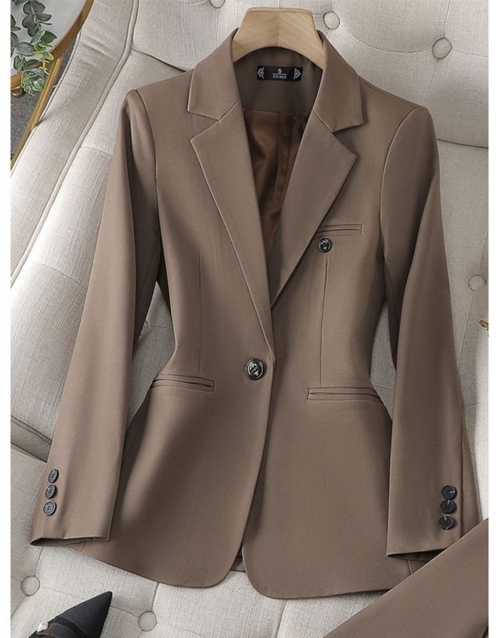 Blazer Coffee Feminino Botão Único 8512