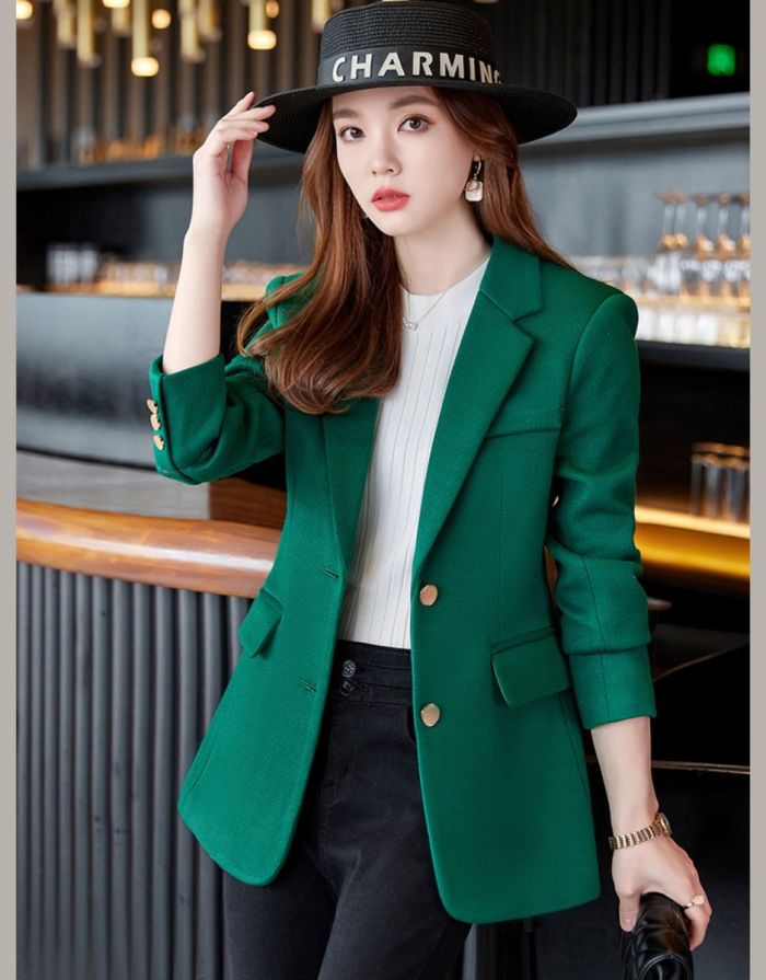 Blazer Verde Feminino Monocromático